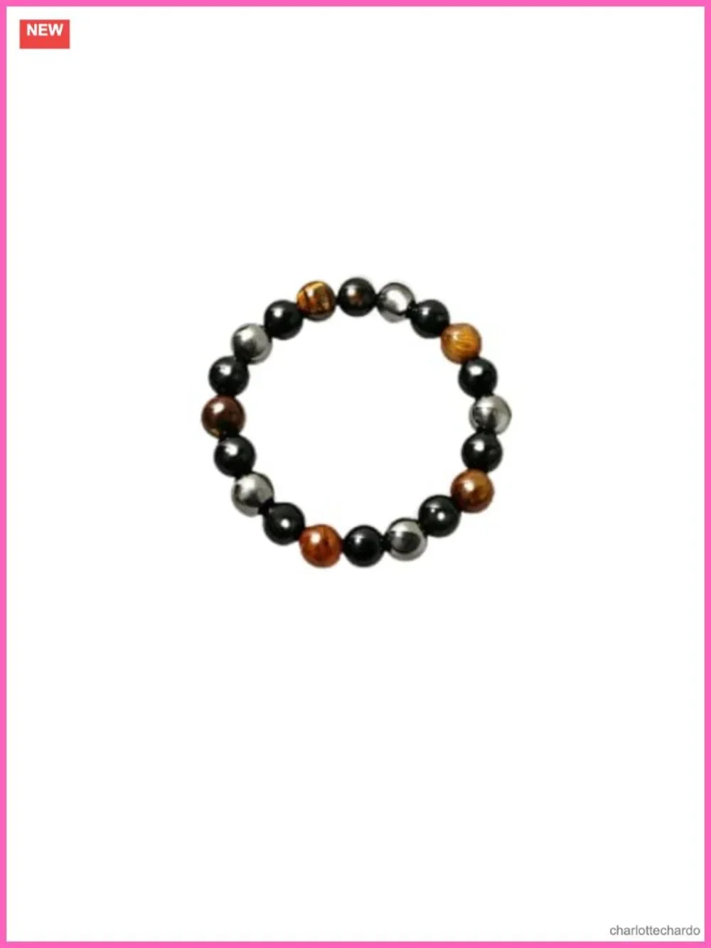 Natural Obsidian Hematite Tiger Eye Beaded Bracelet Evil Eye Stretch 8mm